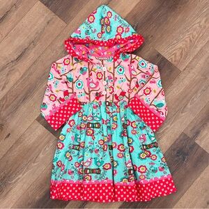 Jelly The Pug Hannah Hooded Woven Dress Love Birds Spring Summer Outfit 6 Girl